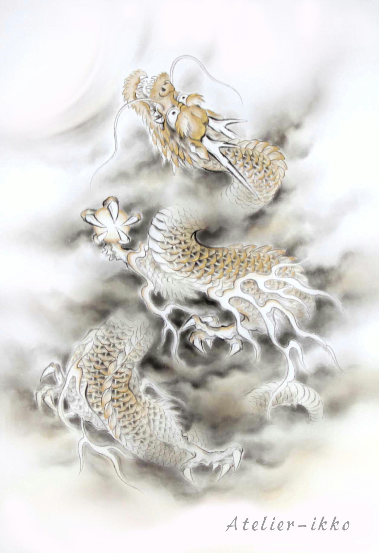龍の絵　龍絵画　昇龍