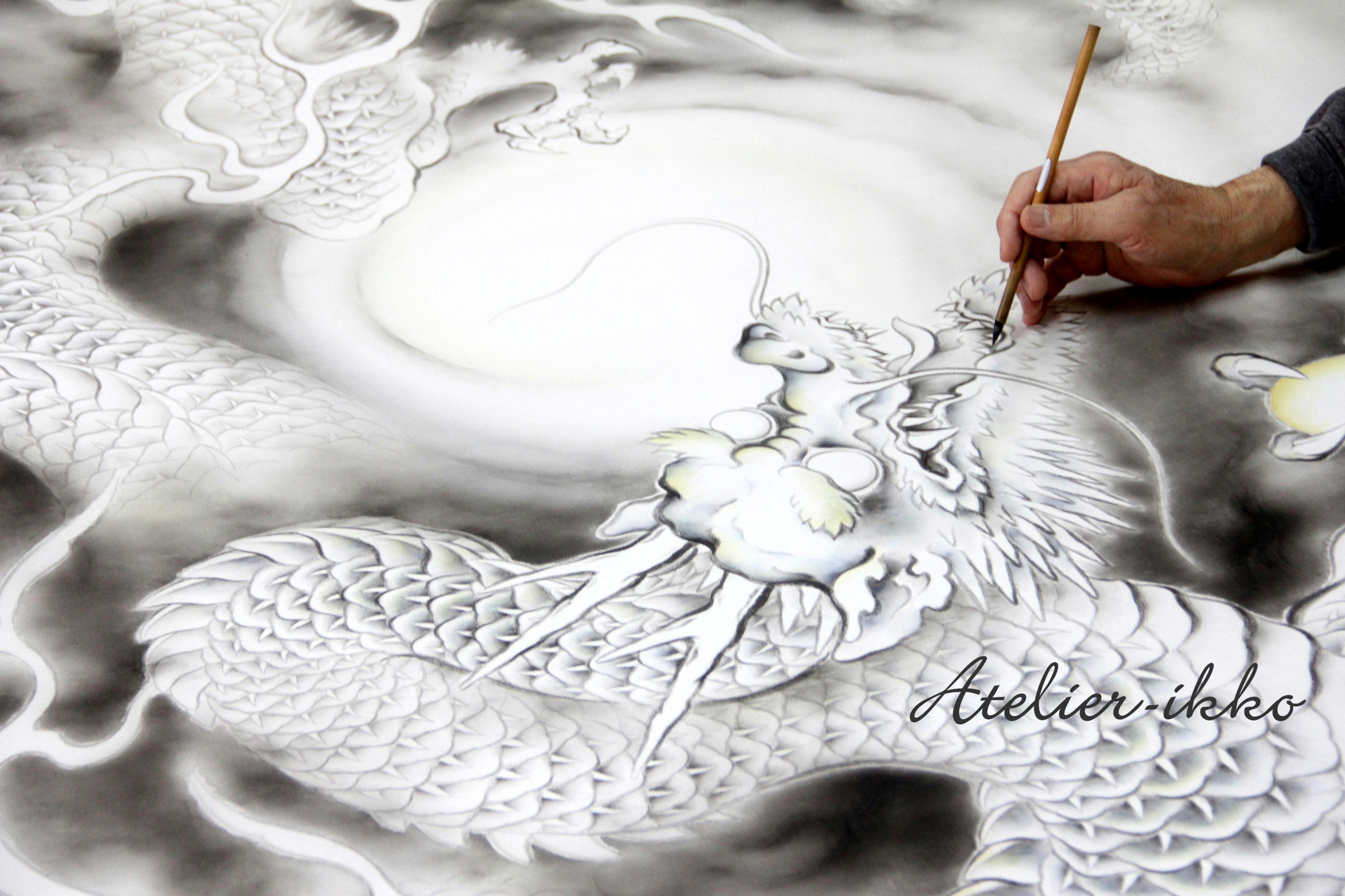 龍の絵　龍墨絵